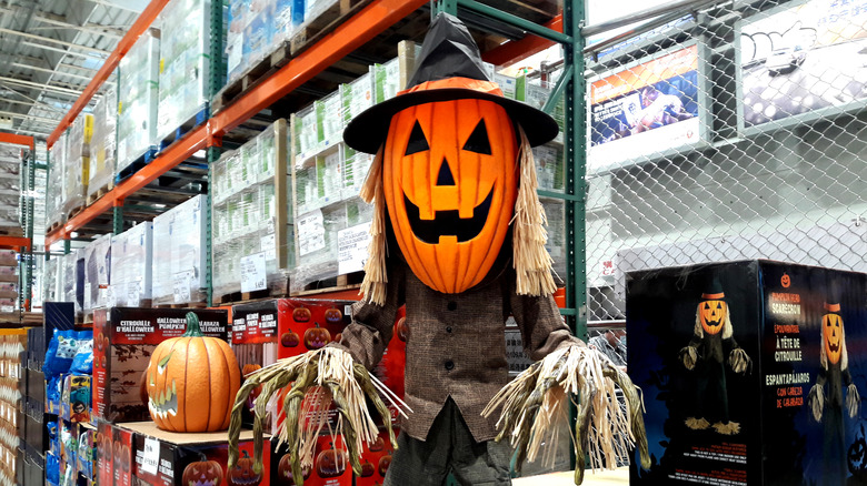 Halloween decor inside Costco