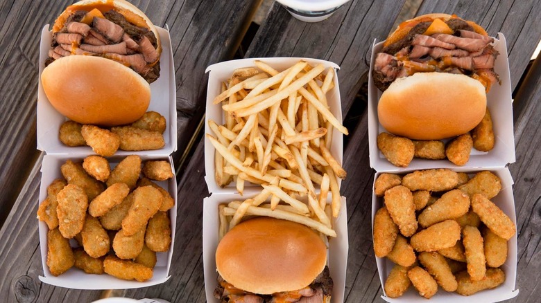 Hardee's roast beef burgers fries and jalapeno poppers
