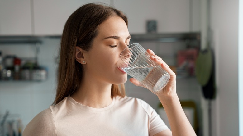Woman drinking water