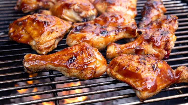 Chicken on a grill