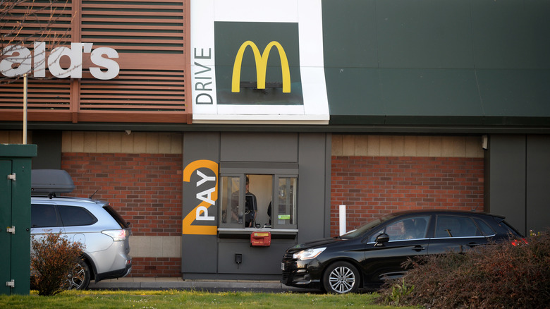 cars at McDonald's drive thru 