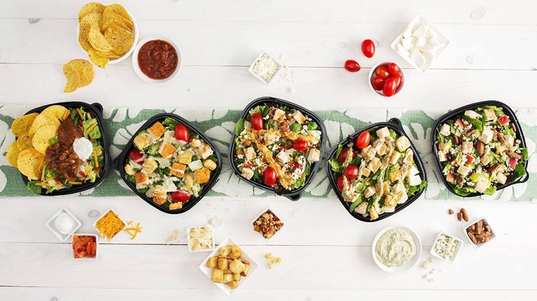 Variety of Wendy's salads