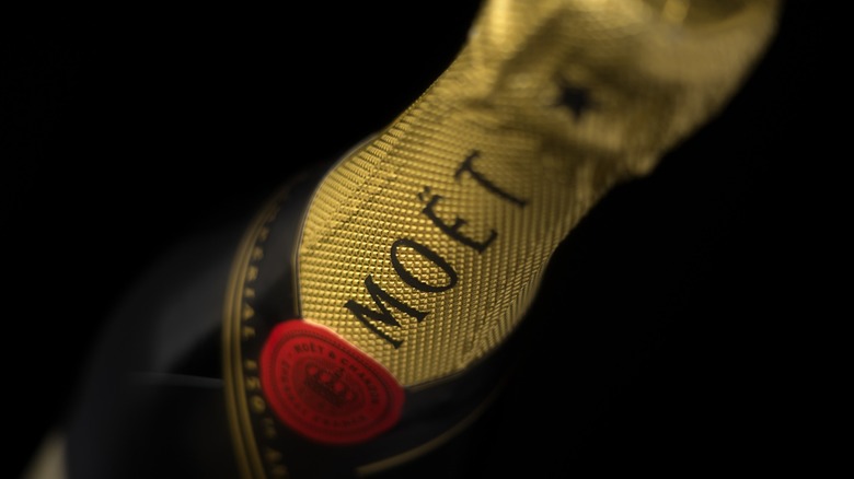 Bottle of Moët & Chandon Impérial Brut; black background