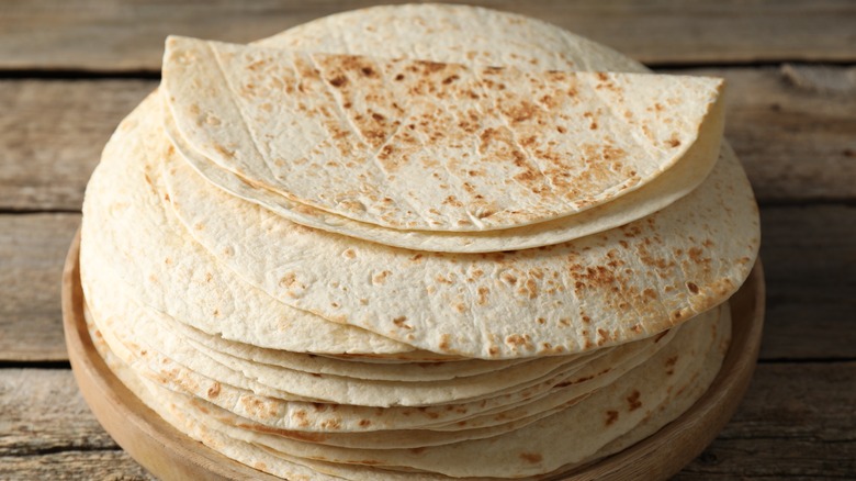 stack of homemade tortillas