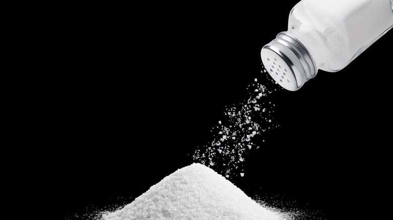 salt shaker and salt pile
