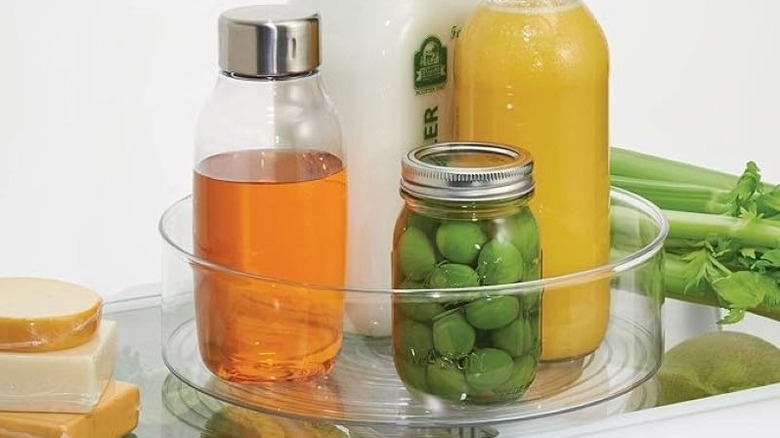 Food items on a lazy Susan
