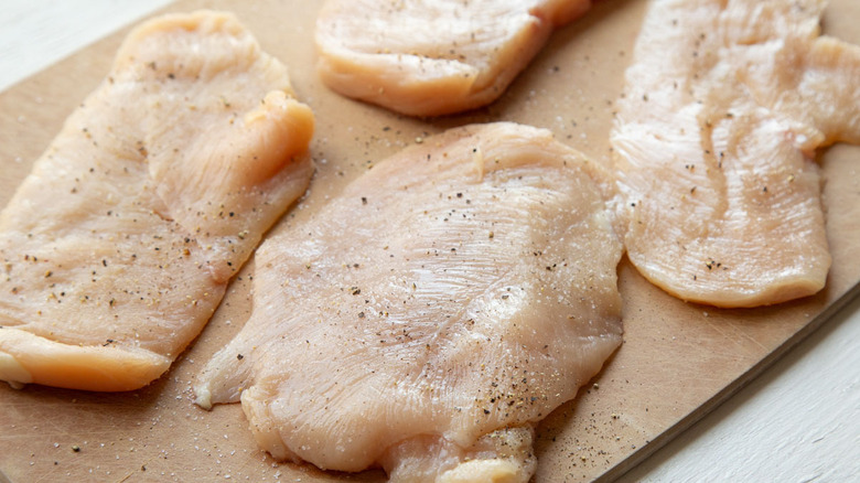 chicken cutlets with salt and pepper