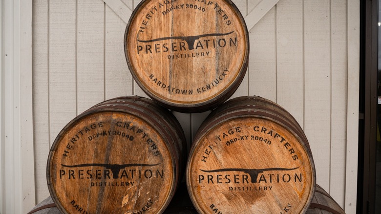 Distillery barrels of Bardstown, Kentucky bourbon