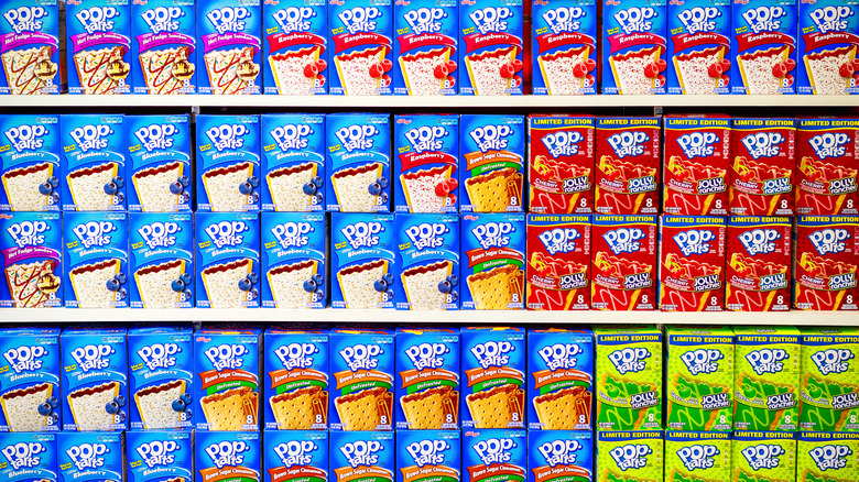 Pop-Tarts boxes on shelves