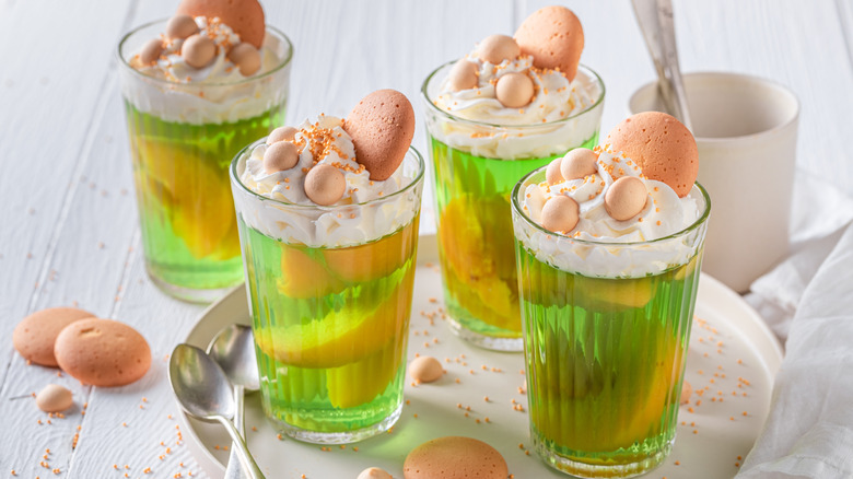 Green Jell-O and peaches