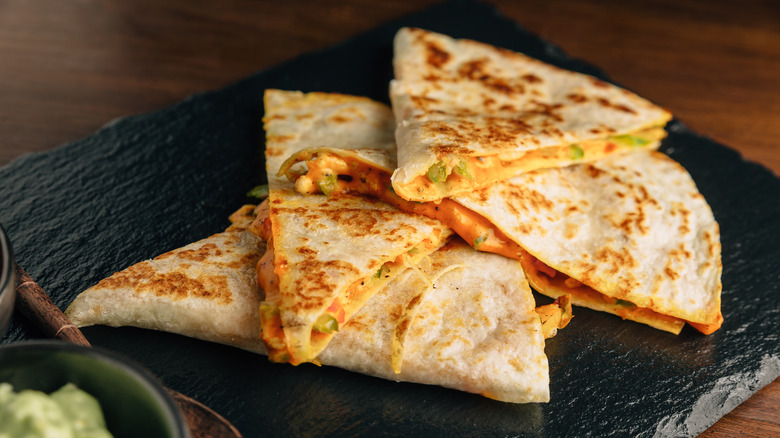Chicken and cheese quesadillas