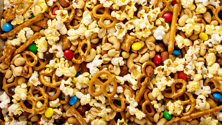 Pile of popcorn and candy