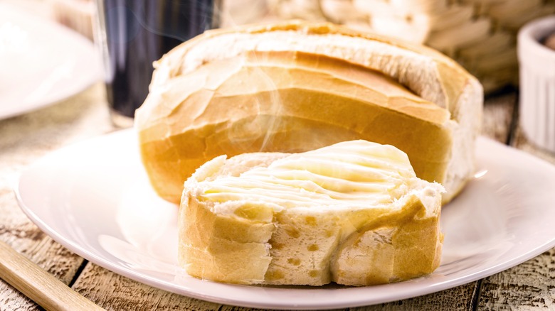 Plate of bread and butter
