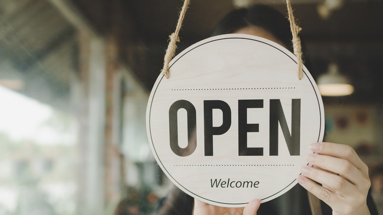 Restaurant open sign