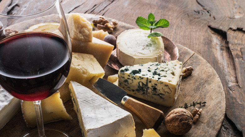 Wine and cheese board