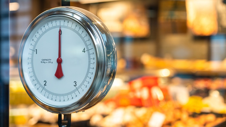 Produce scale in supermarket