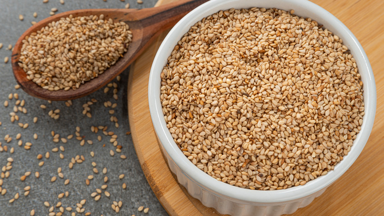 Bowl of sesame seeds