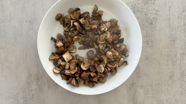 sauteed mushrooms on plate