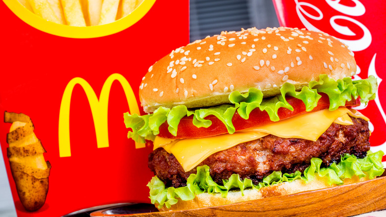 McDonald's burger with tomatoes