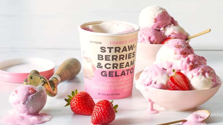 Trader Joe's Strawberries and Cream Gelato 