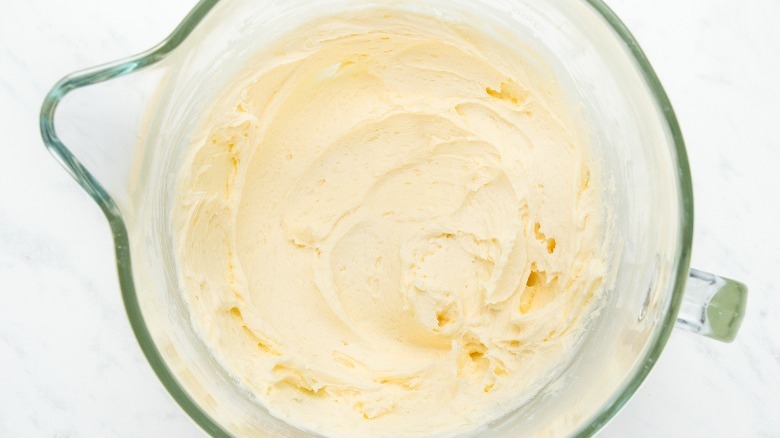 buttercream frosting in stand mixer