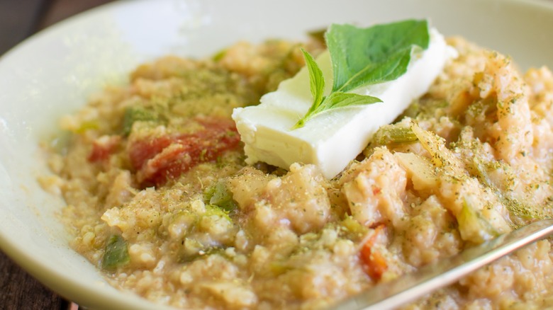 Close up bowl of trahana