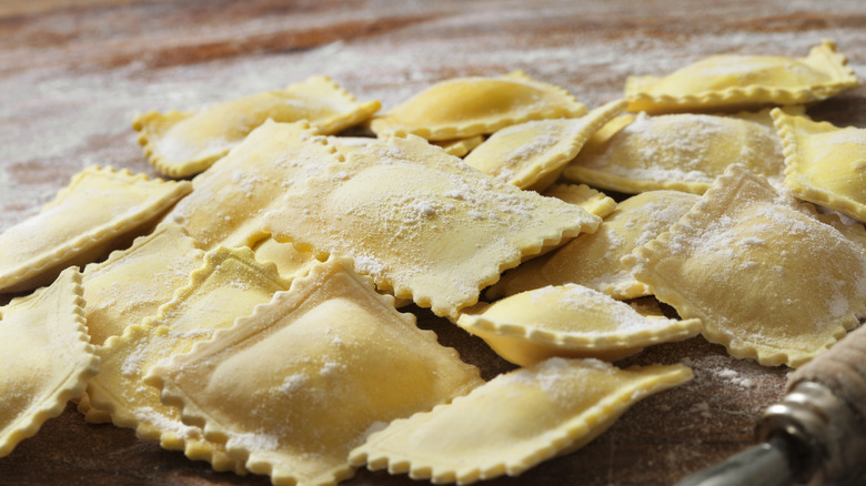 Ravioli on counter