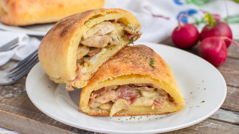 hot pocket with bacon and mushroom
