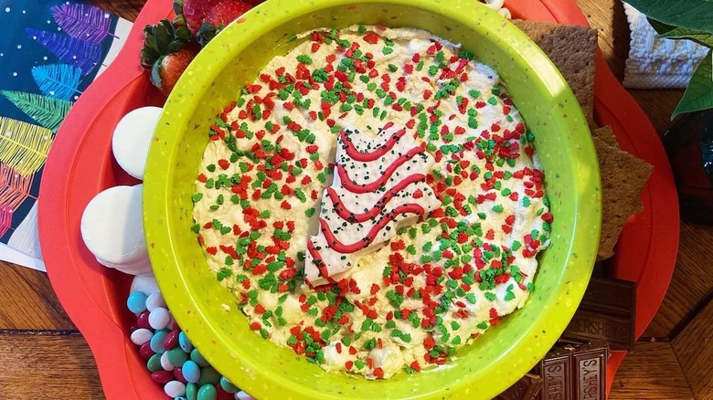 Little Debbie Christmas tree cake dessert dip