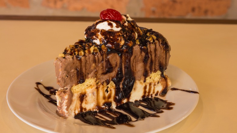 slice of chocolate cake