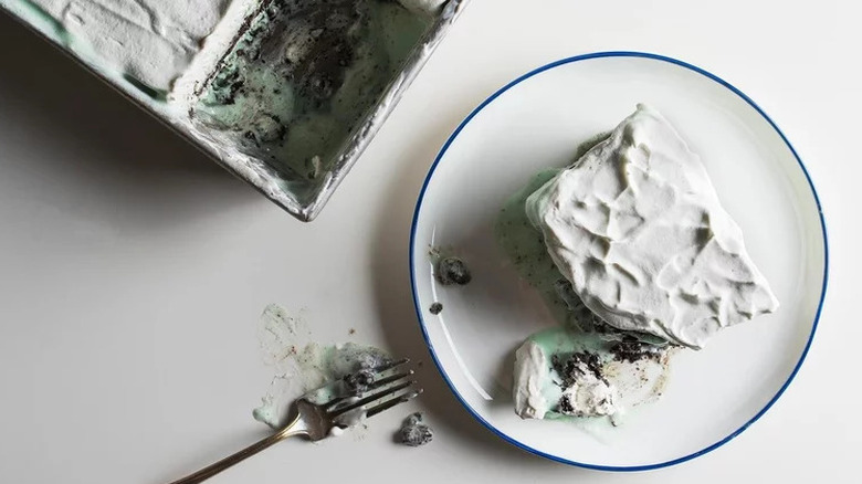 top view of creamy cake