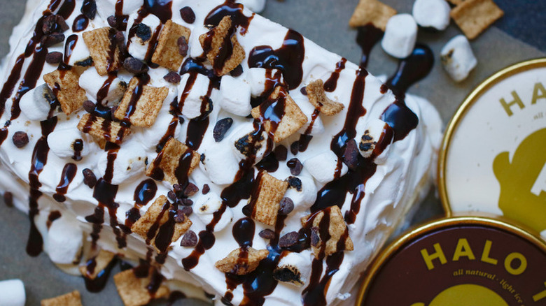 s'mores style ice cream cake