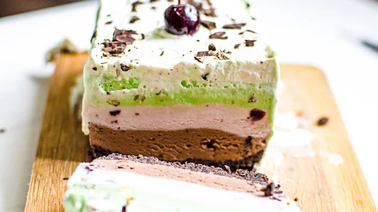 colorful spumoni ice cream cake
