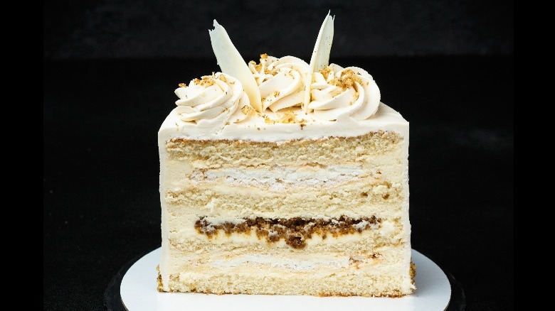 white cake sliced in half