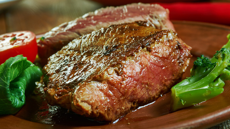 Pittsburgh style steak on plate