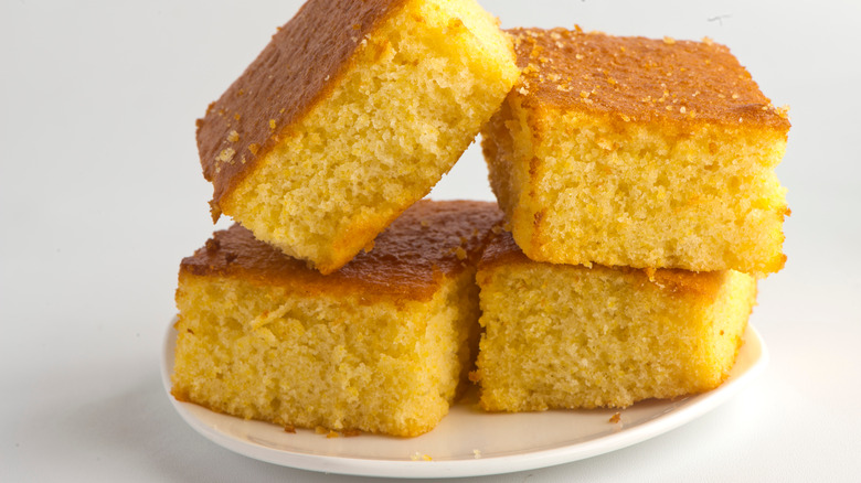 cornbread on a plate