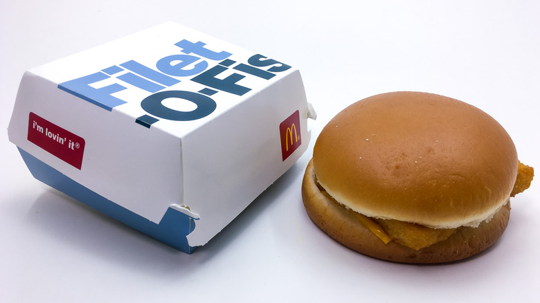 Filet-O-Fish sandwich and box