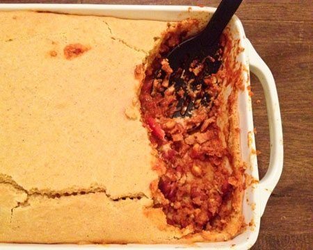 Vegan Chili and Cornbread Casserole