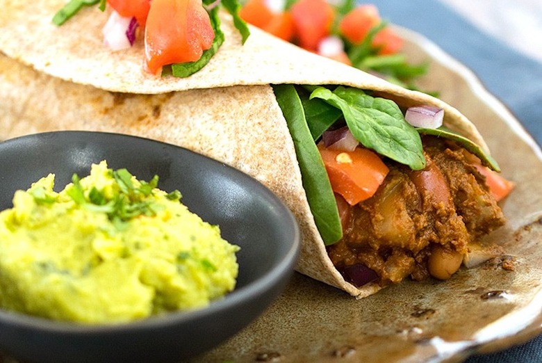 Vegan slow cooker Idaho potato and bean mole
