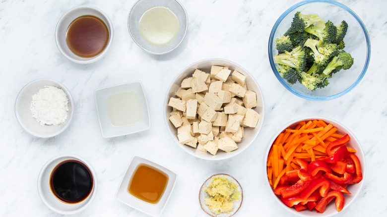 ingredients for tofu stir-fry
