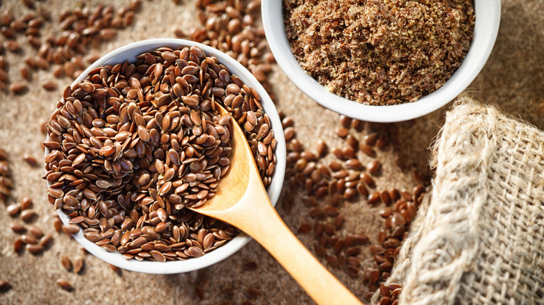 bowl filled with flaxseed