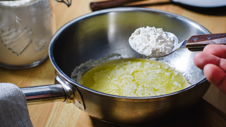 Flour added to roux
