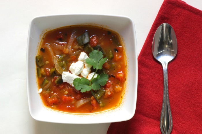 Fire Roasted Poblano and Tomato Soup