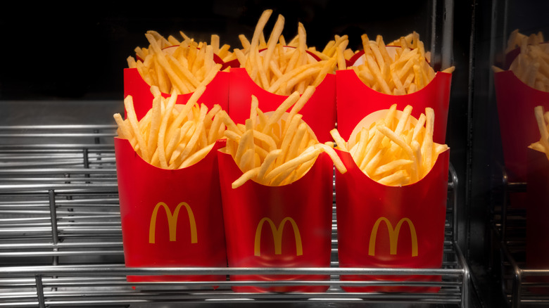 McDonald's french fries in packaged boxes