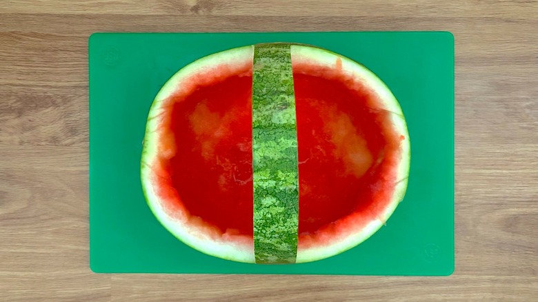 Hollowed out watermelon basket