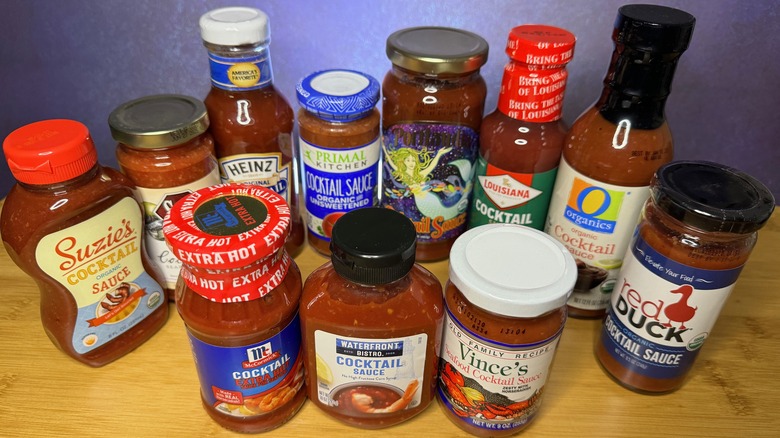 array of cocktail sauce bottles