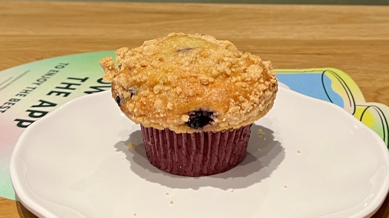 Starbucks Blueberry Streusel Muffin on plate