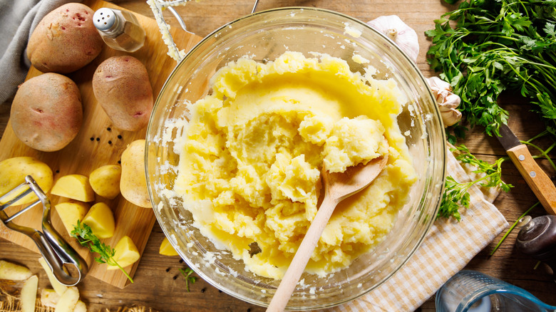 Bowl of homemade mashed potatoes