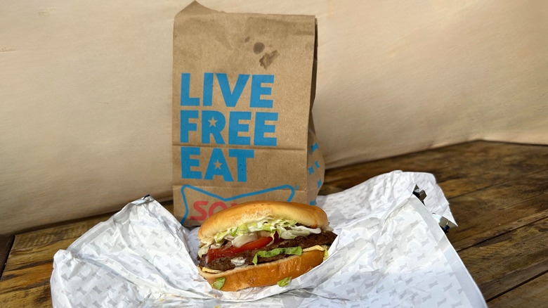 A Sonic bag and a cheeseburger