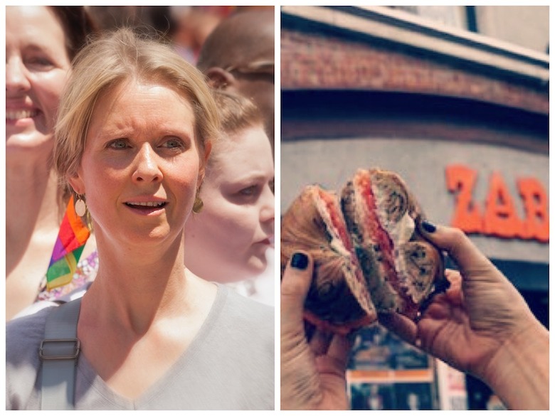 cynthia nixon bagel Zabar's